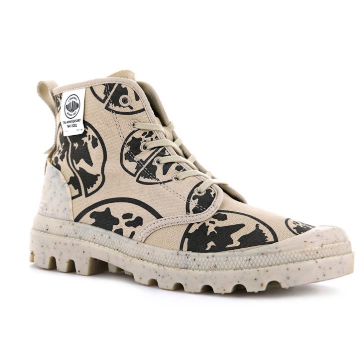 Palladium Pampa Eco-versary 75th Women's Boots Khaki | UK F124-OYW